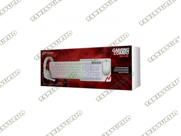 &u+ KIT TECLADO PC + MOUSE + AURICULAR + PAD NOGA NKB-413